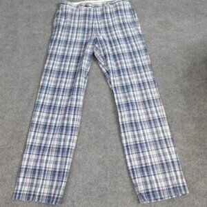 Lauren Ralph Lauren Men Pants 32 x 31 Blue Plaid Cotton Lightweight Madras
